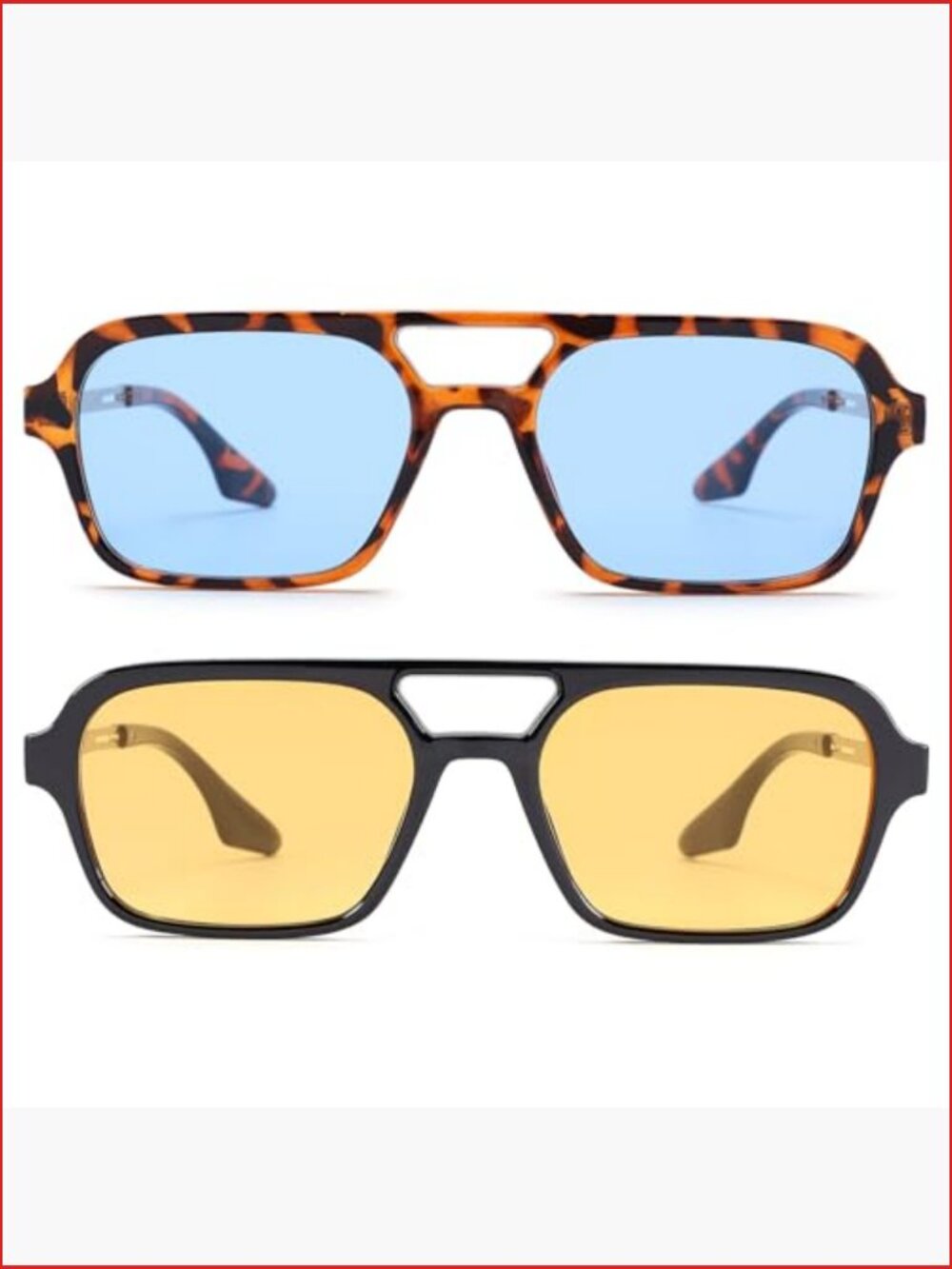 Vintage Square Tinted Sunglasses UV400 Metal Frame Unisex Retro - Picture 3 of 7
